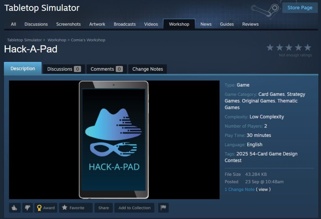 Hack-a-Pad now playable in Tabletop Simulator - Wannabe Board Game Designer