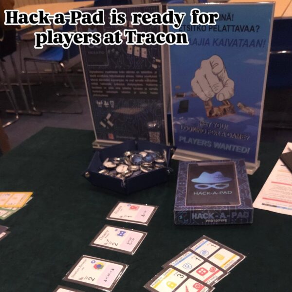 Join me at @tracon_fi today and test new version of Hack-a-Pad.
#boardgamedesign #boardgameprototype #playtesting #tracon