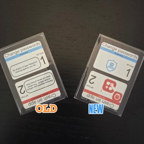 I made a transition from text based cards to more language neutral, icon based, version…